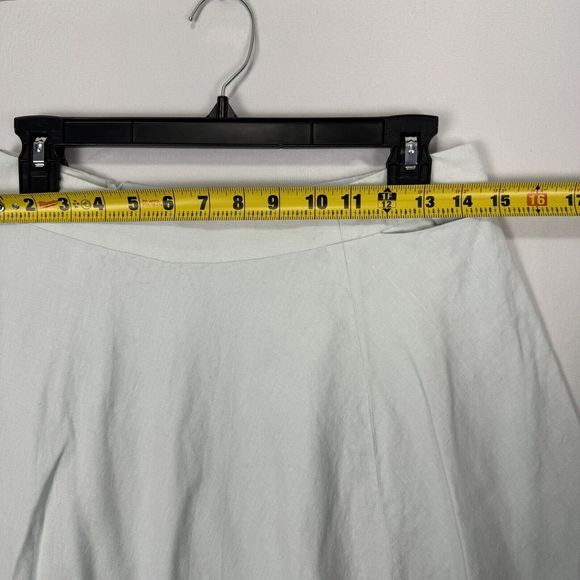 Banana Republic Linen Skirt Pale Blue Size 2 Stretch High Waist Midi A-Line - Picture 11 of 14